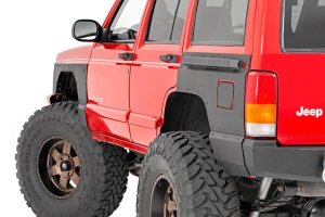 Jeep Cherokee Fender & Quarter Panel Armor - Rear - Rough Country - Combo - Flat Black - '85-'96